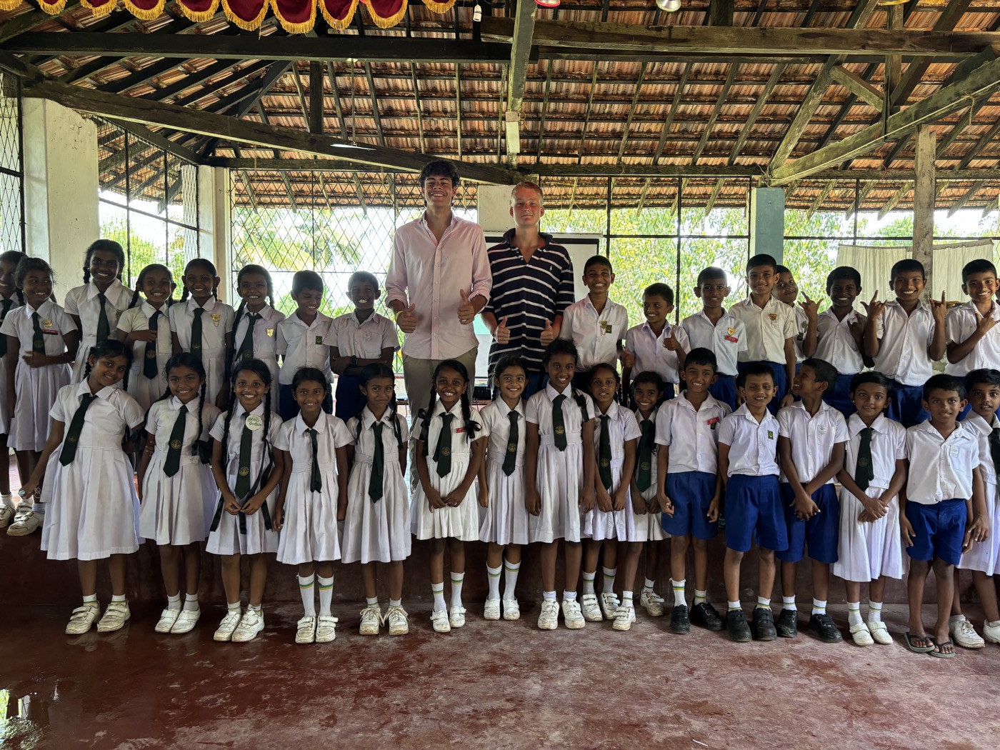With students at a village school